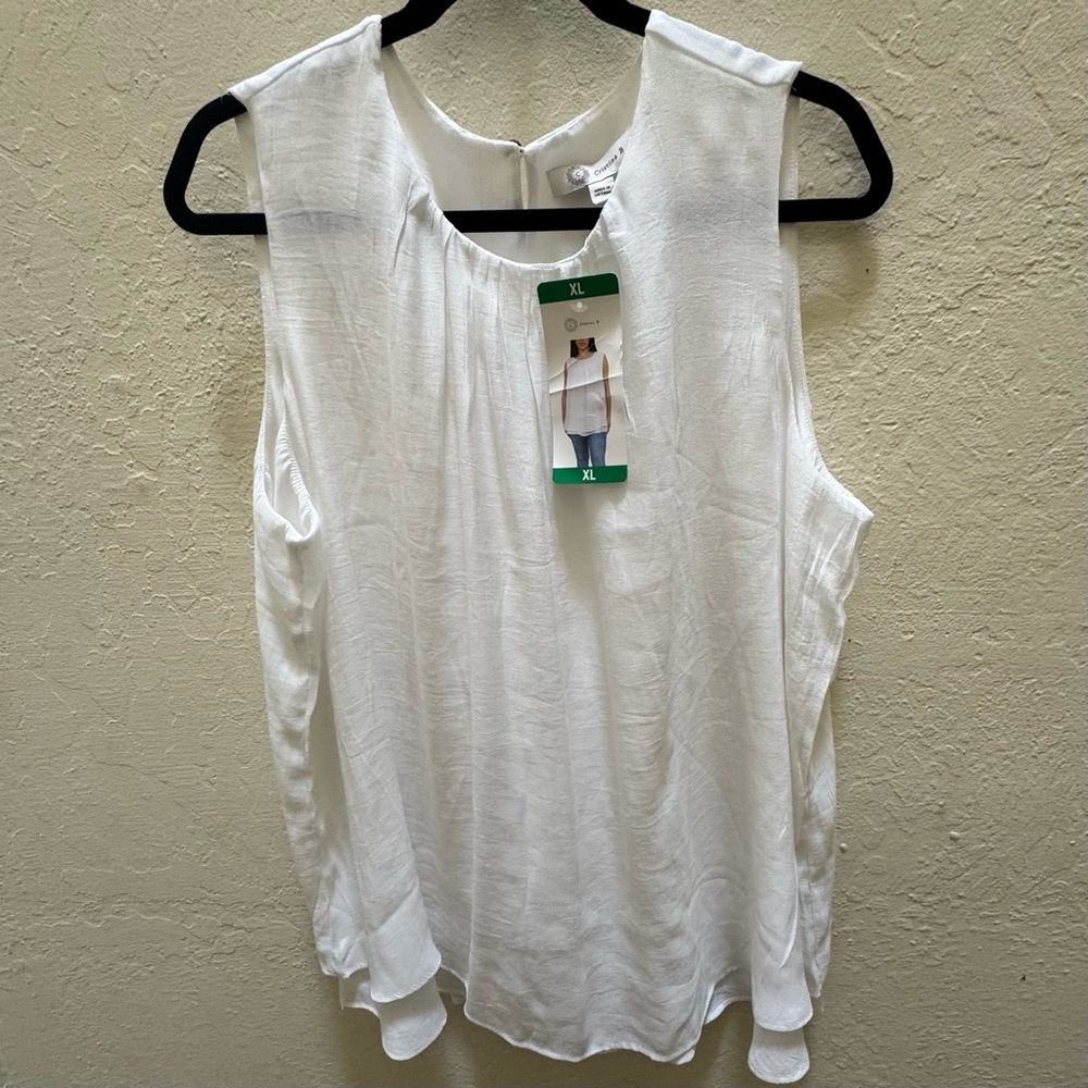 Cristina B Women's Sleeveless Blouse, White, XL
Christina Elegant White Top